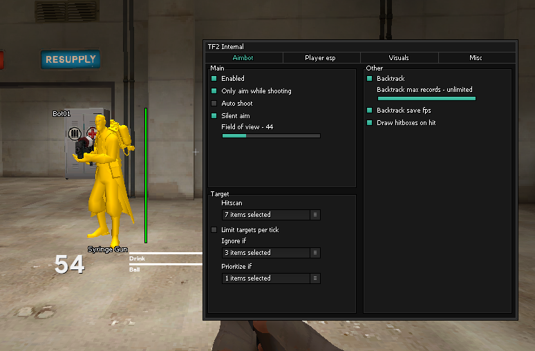 Чит на Team Fortress 2 — TF2 Internal [AimBot, WallHack]