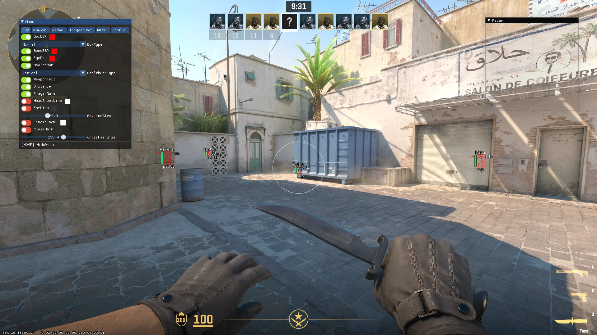 Бесплатный External Legit Чит для КС2 [ВХ, АИМ, Триггербот]