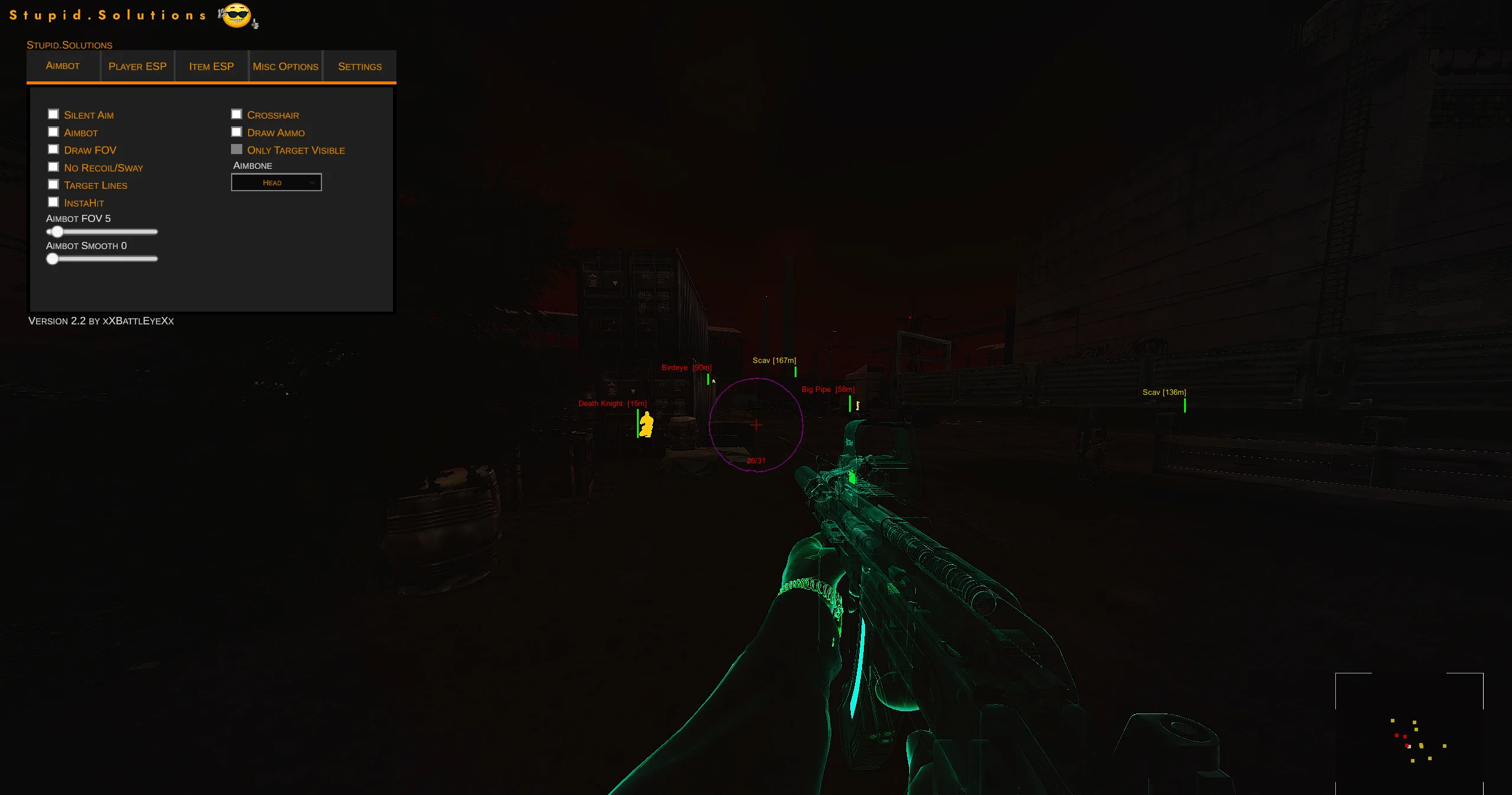 Бесплатный чит на Escape from Tarkov (EFT) [ВХ, Аим, Полет]