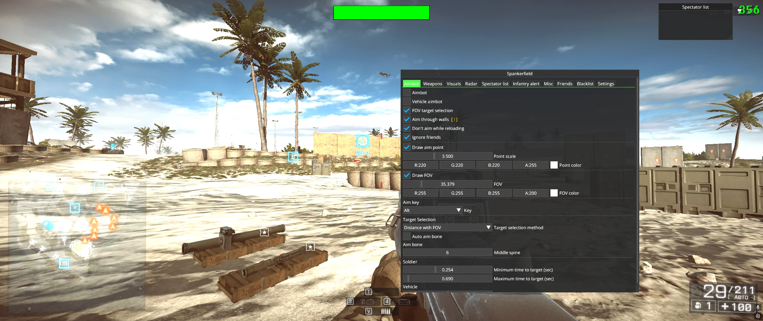 Legit Чит на Battlefield 4 — Spankerfield [ESP, AimBot, Radar]