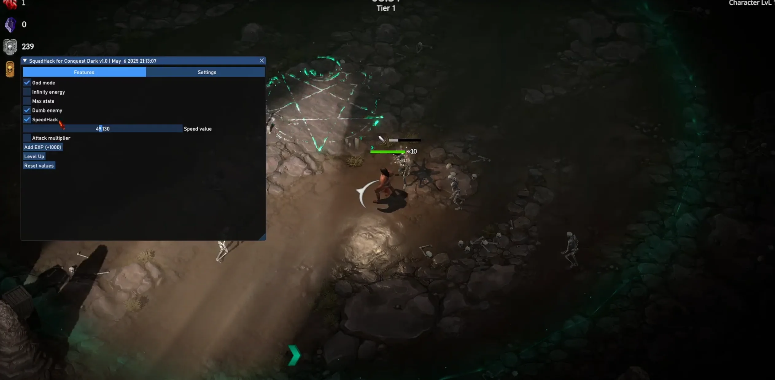 Чит на Conquest Dark — SquadHack [God Mode, SpeedHack]