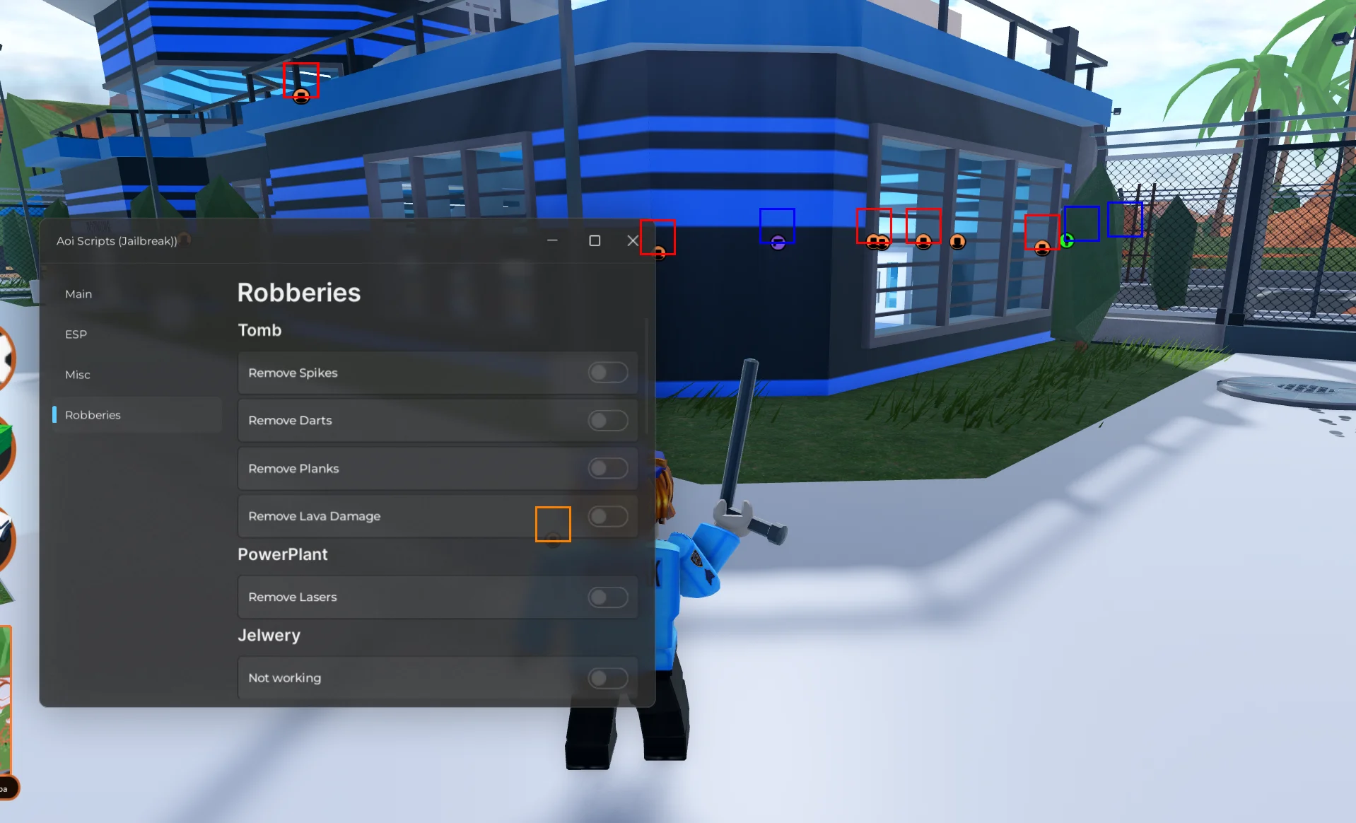 Чит на Jailbreak (джейл брейк) Roblox [Give Items, ESP]
