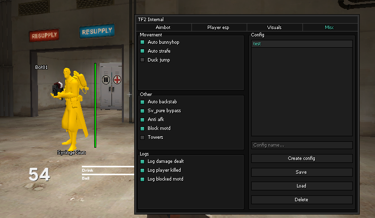 Демонстрация чита на Team Fortress 2