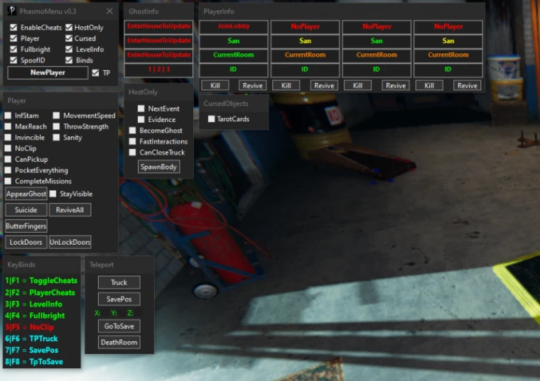Чит на Phasmophobia — PhasmoMenu [Cash, Items, Control Ghost]