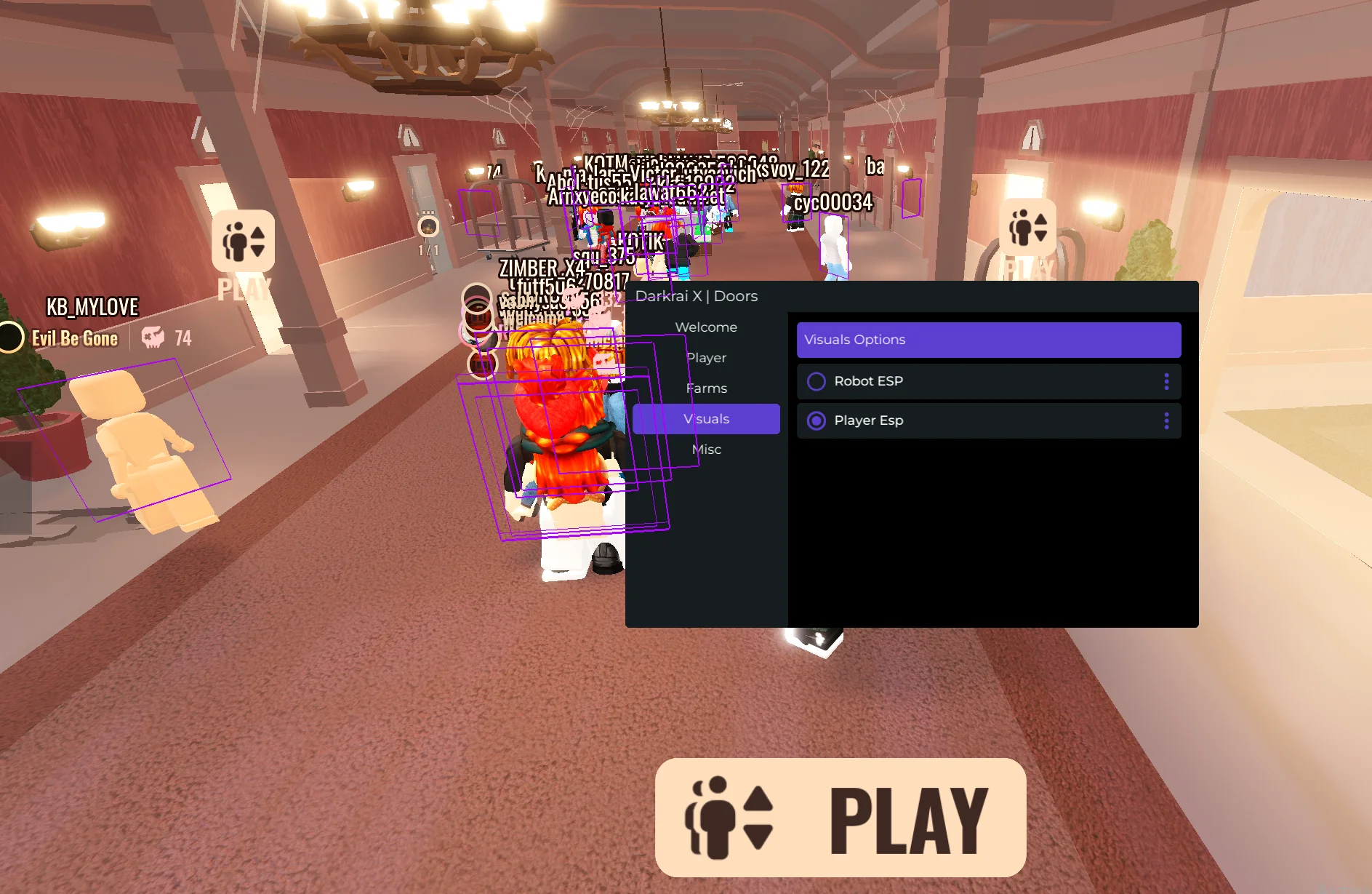 Чит на Roblox Doors (Дорс) - Darkrai X [ESP]