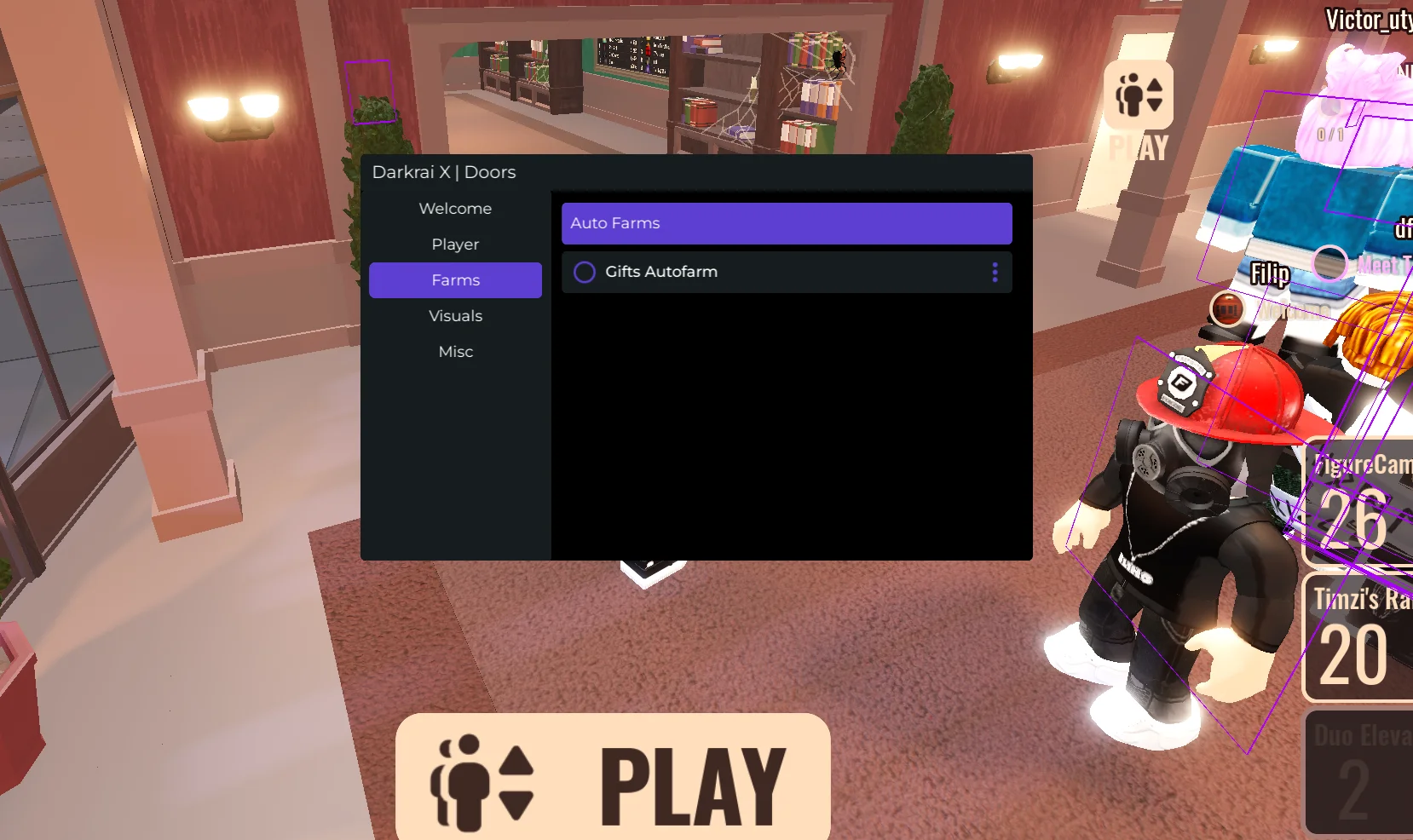 Меню чита на Roblox Doors (дорс) 2