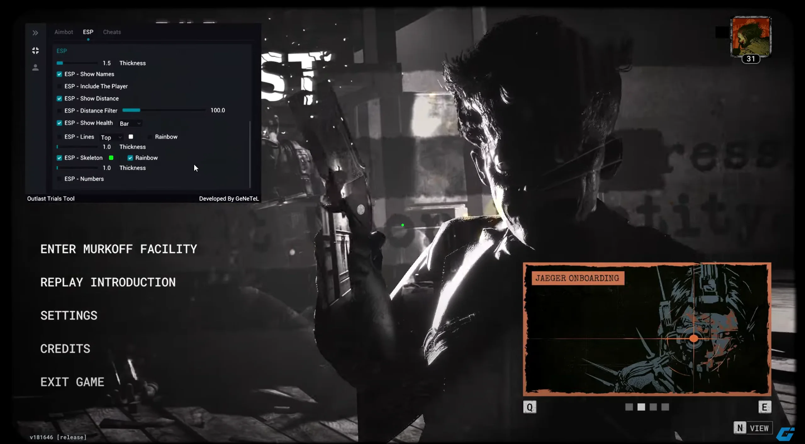 Чит The Outlast Trials — Internal Cheat with Auto-Inject [AIM, ESP]