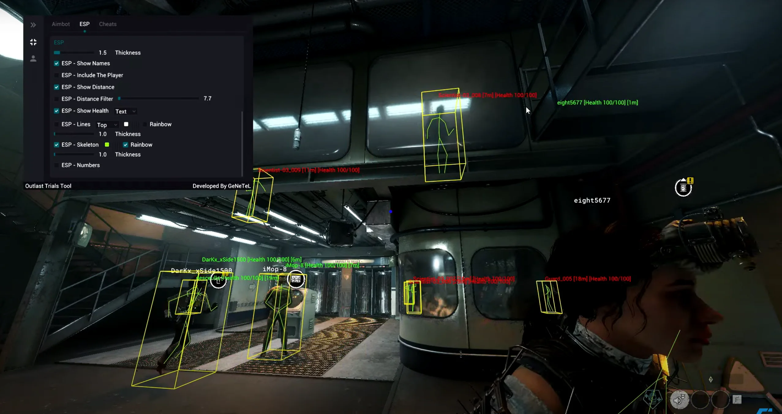 Демонстрация чита на The Outlast Trials
