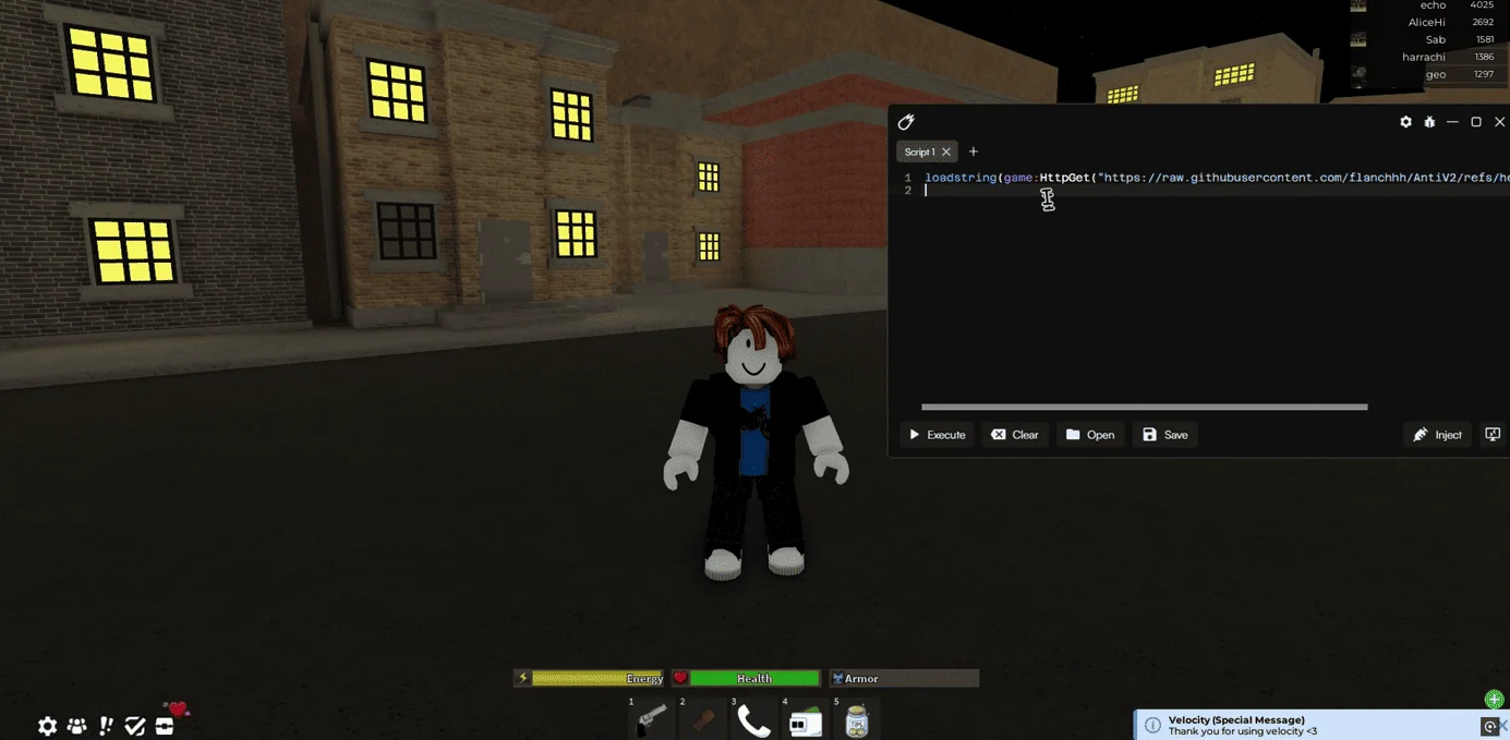 Velocity Executor Roblox для LUA читов