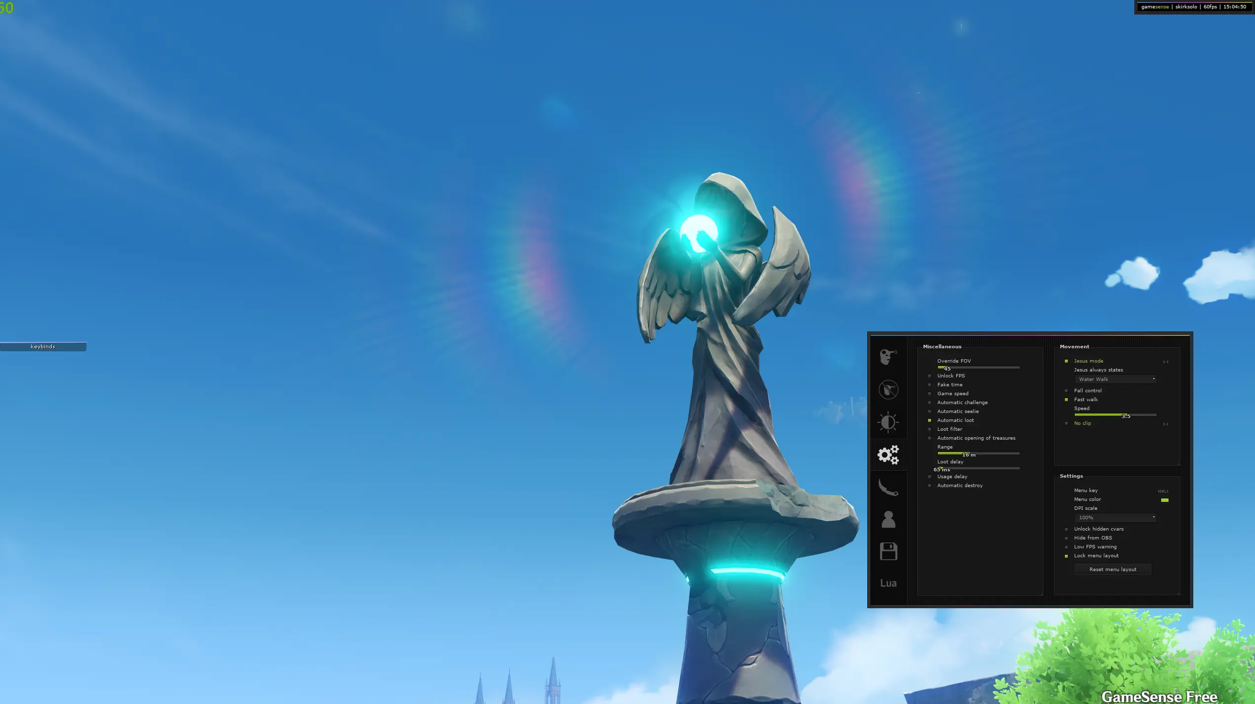 Чит на Genshin Impact 6.0 БЕЗ БАНА — GameSense [God Mode]