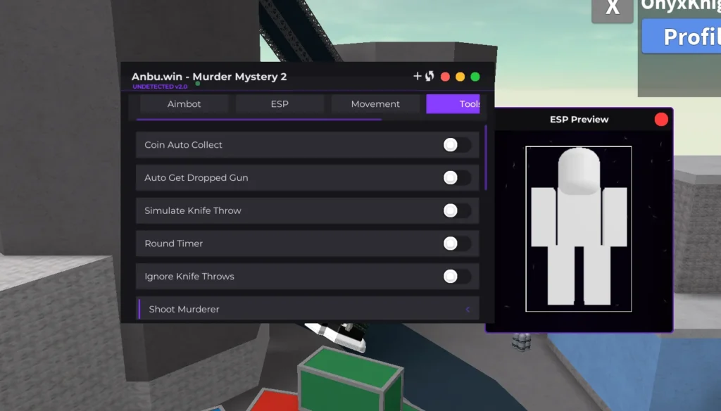 Универсальный скрипт на Murder Mystery 2 Anbu Win - Аимбот, ESP, Полет, Ноуклип, Авто Фарм Монет, Телепорт