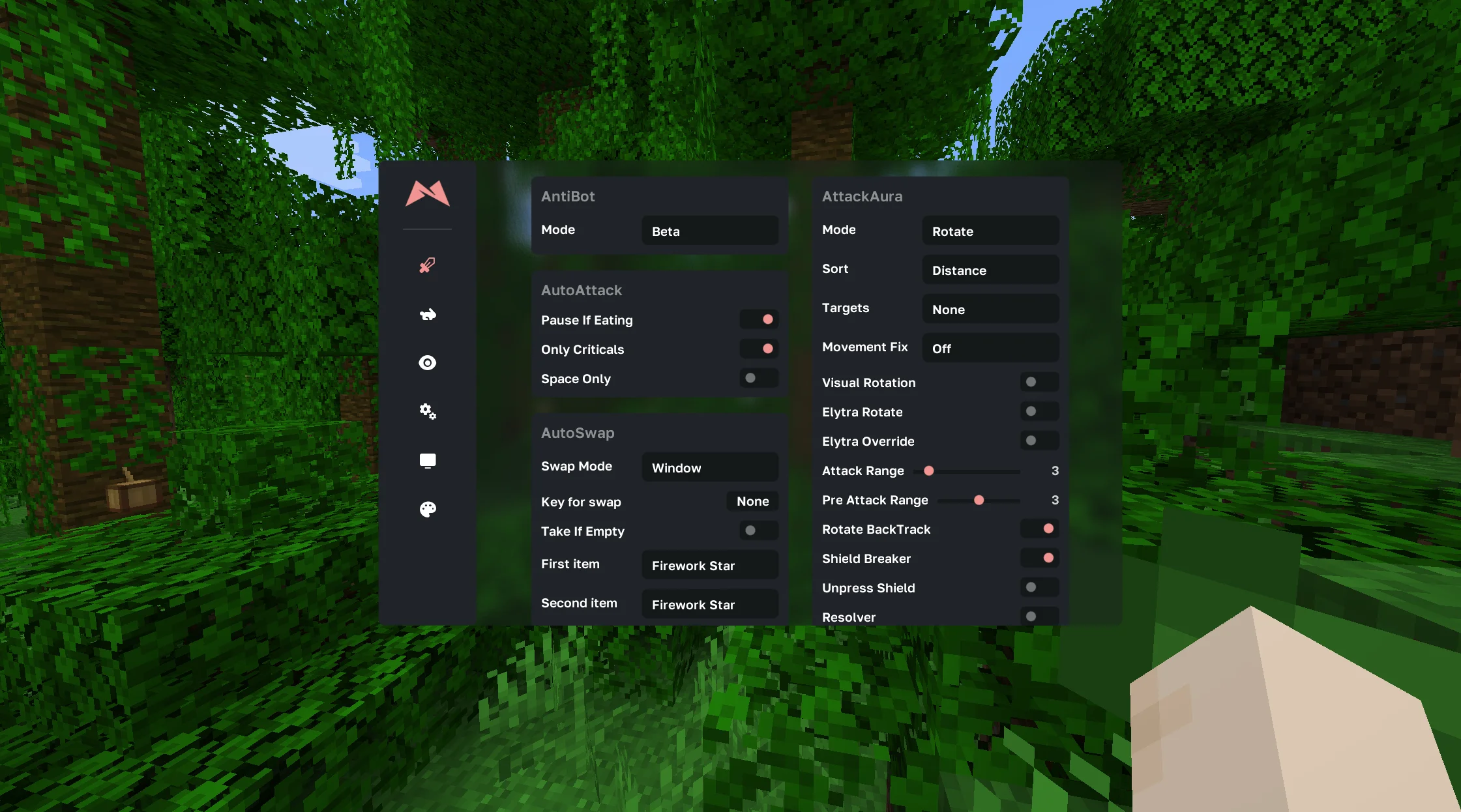 Чит на Minecraft Fabric — Minced [1.20.4]