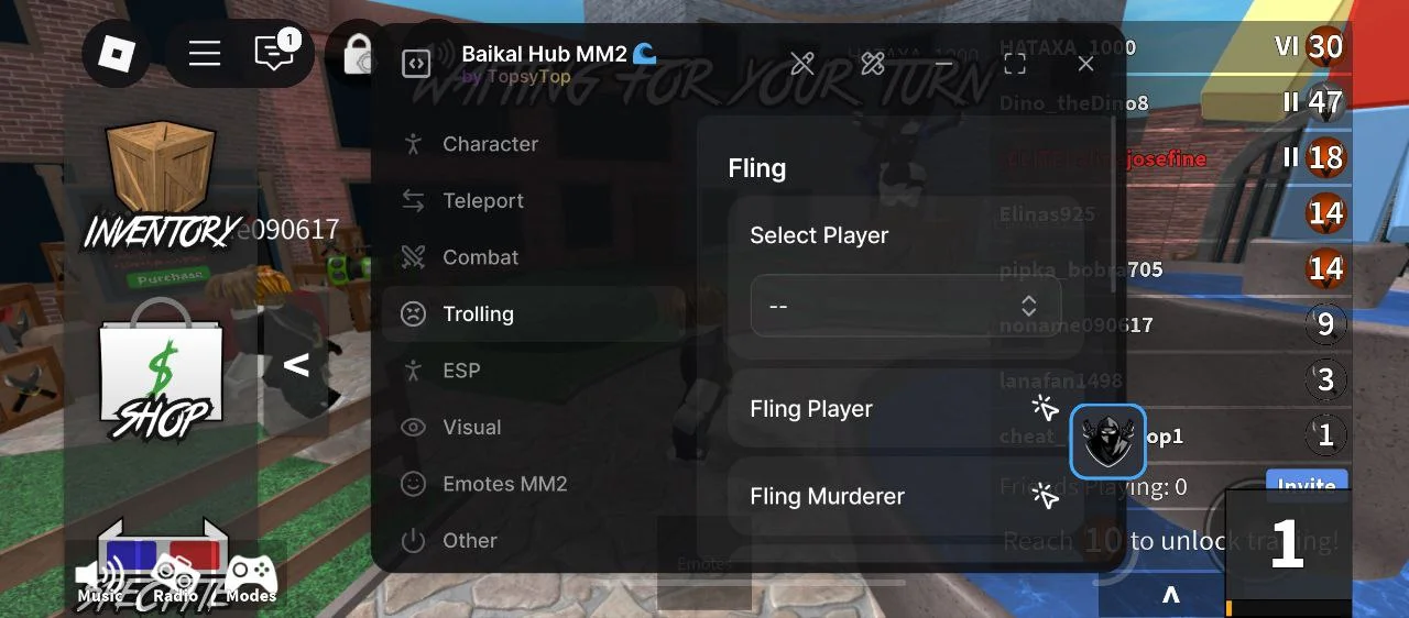 Демонстрация скрипта на ММ2 Роблокс №1