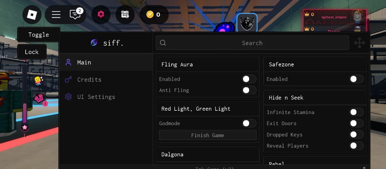 Скрипт на Ink Game без ключа - Авто Выигрыш, Fling Aura, Glass Vision