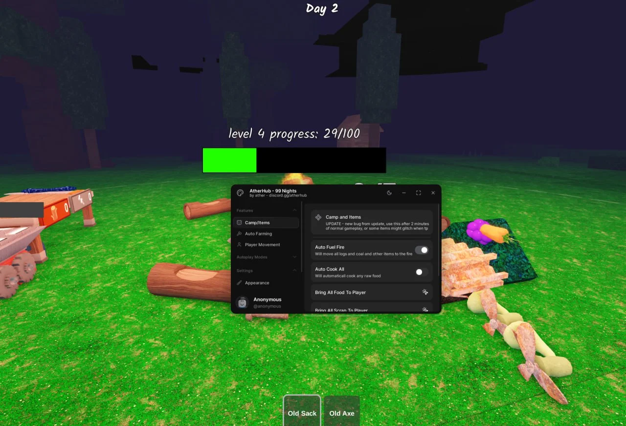 Актуальный скрипт без ключа на 99 Ночей в Лесу Роблокс - Light Hub