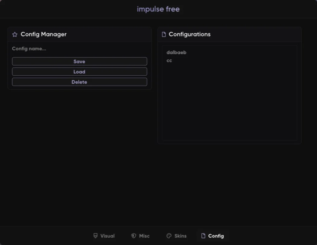 Система конфигов в чите АИМ на Стандофф 2