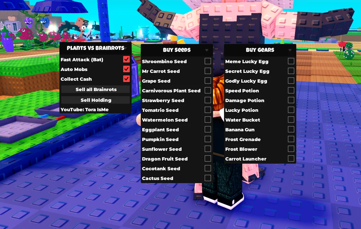 Скрипт на Plants vs Brainrots Роблокс Без Ключа [Авто атака, Сбор денег]