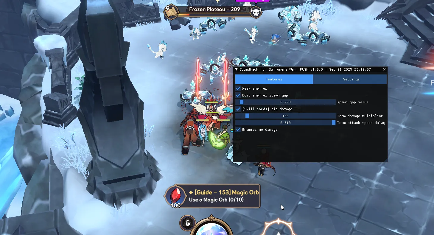 Чит на Summoners War: RUSH — SquadHack [Weak enemies, God mode, Damage multiplier]