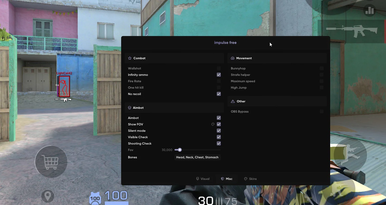 Новый чит на Стандофф 2 0.36.1 на ПК (Блюстакс 5) [АИМ, ВХ]