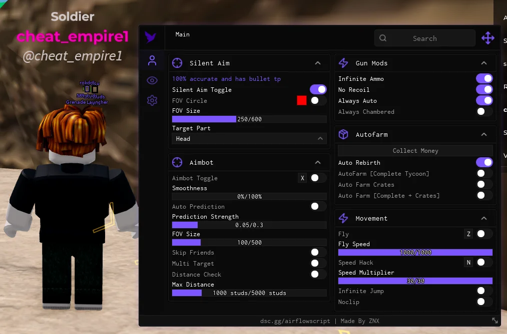 Скрипт на Война магнат без ключа [АВТОФАРМ, АИМ, ВХ]