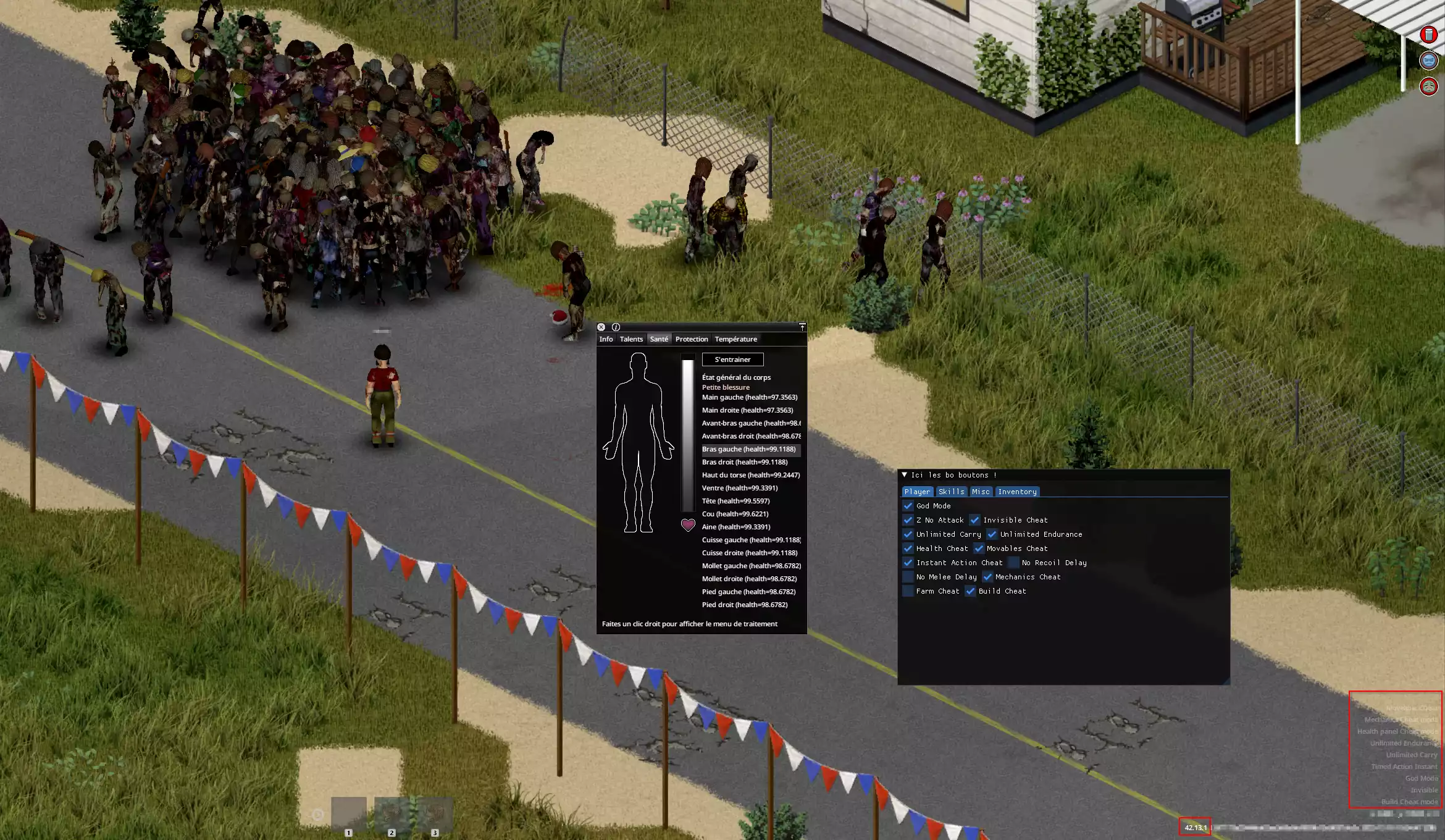 Функционал чита на Проджект Зомбоид Билд 42