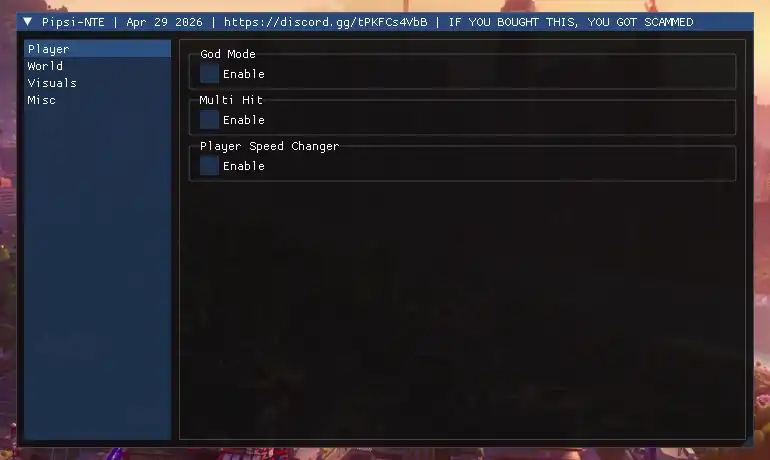 Чит на Neverness to Everness 1.3.10 - Pipsi [God Mode, Multi Hit]
